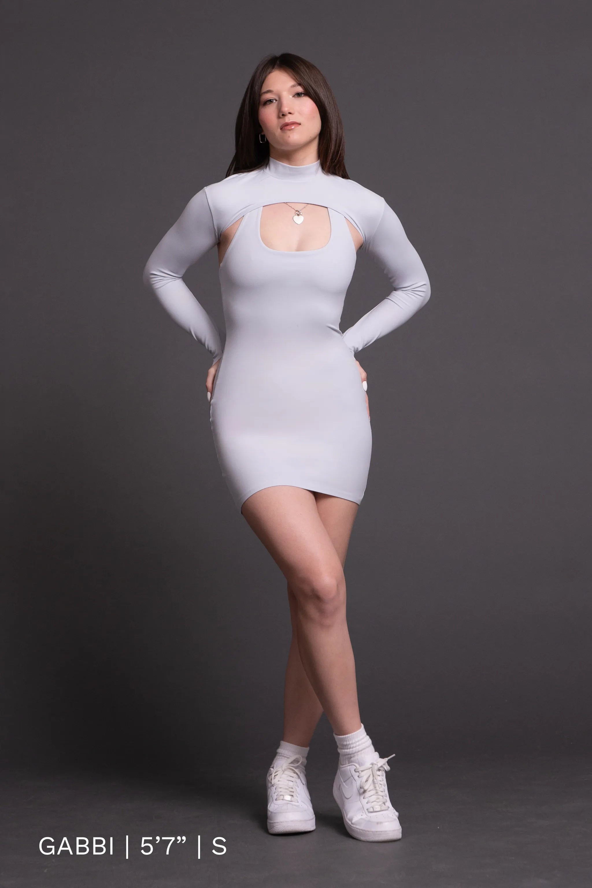 Mock Neck Bolero - Ice